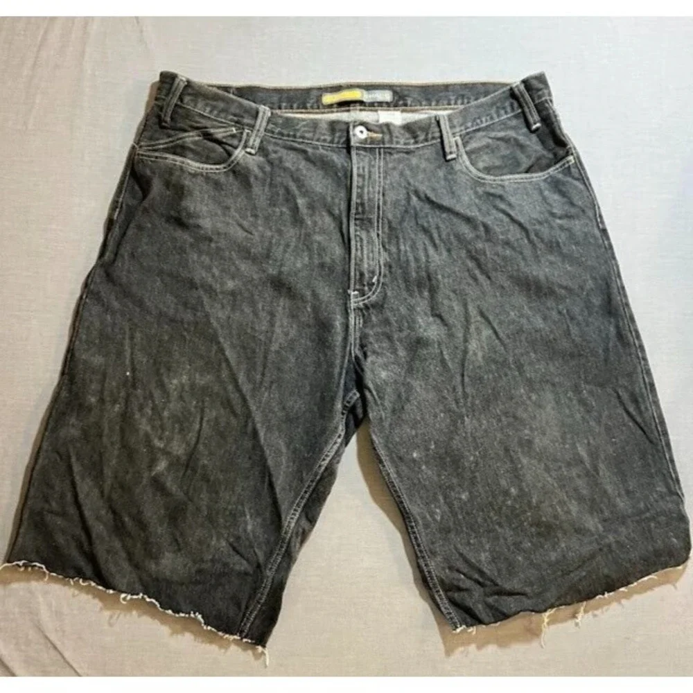 Levi's Silver Tabs Cut Off Shorts Mens 42‎ Black Denim Pocketed Zip Men.